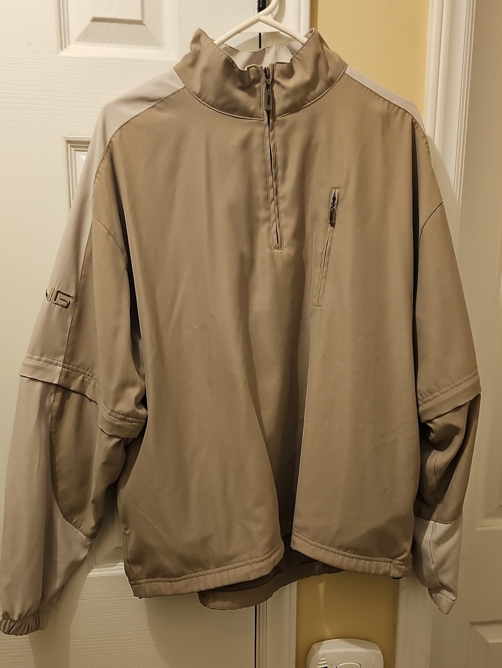 Ping Men's Half-Zip Windbreaker Jacket - Beige/Tan